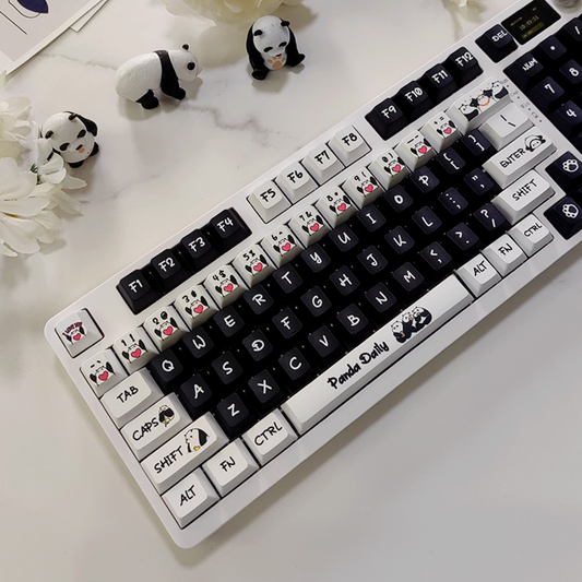 Chic Panda | Black & White MDA Profile 131 PBT Keycap Set