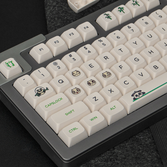 Chic Panda | Cool White MDA Profile 132 PBT Keycap Set